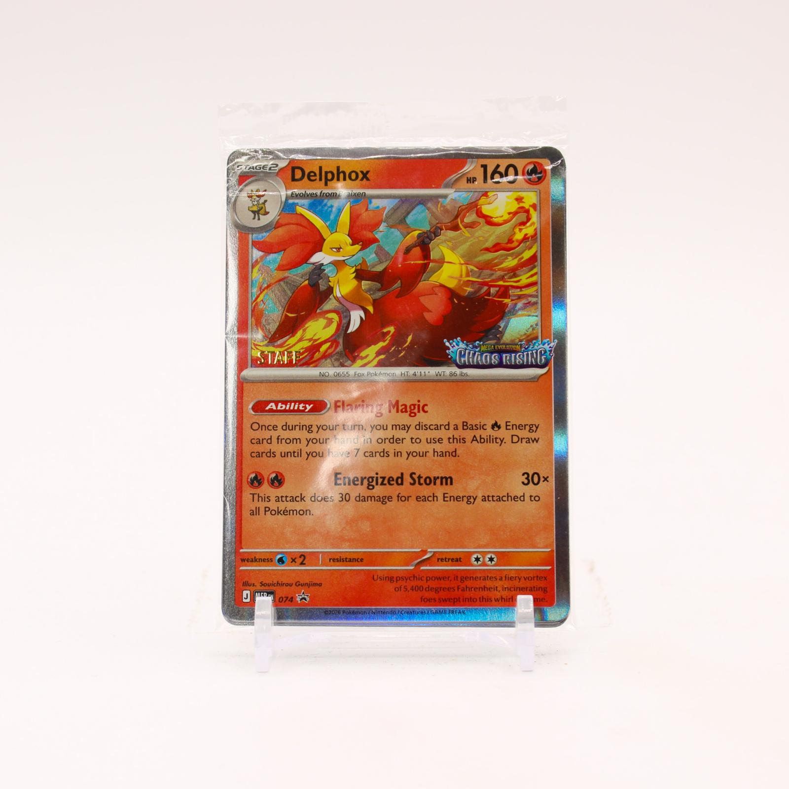 Delphox - MEP074 SEALED Mega Evolution Holo Staff Promo Pokemon - NM/MINT