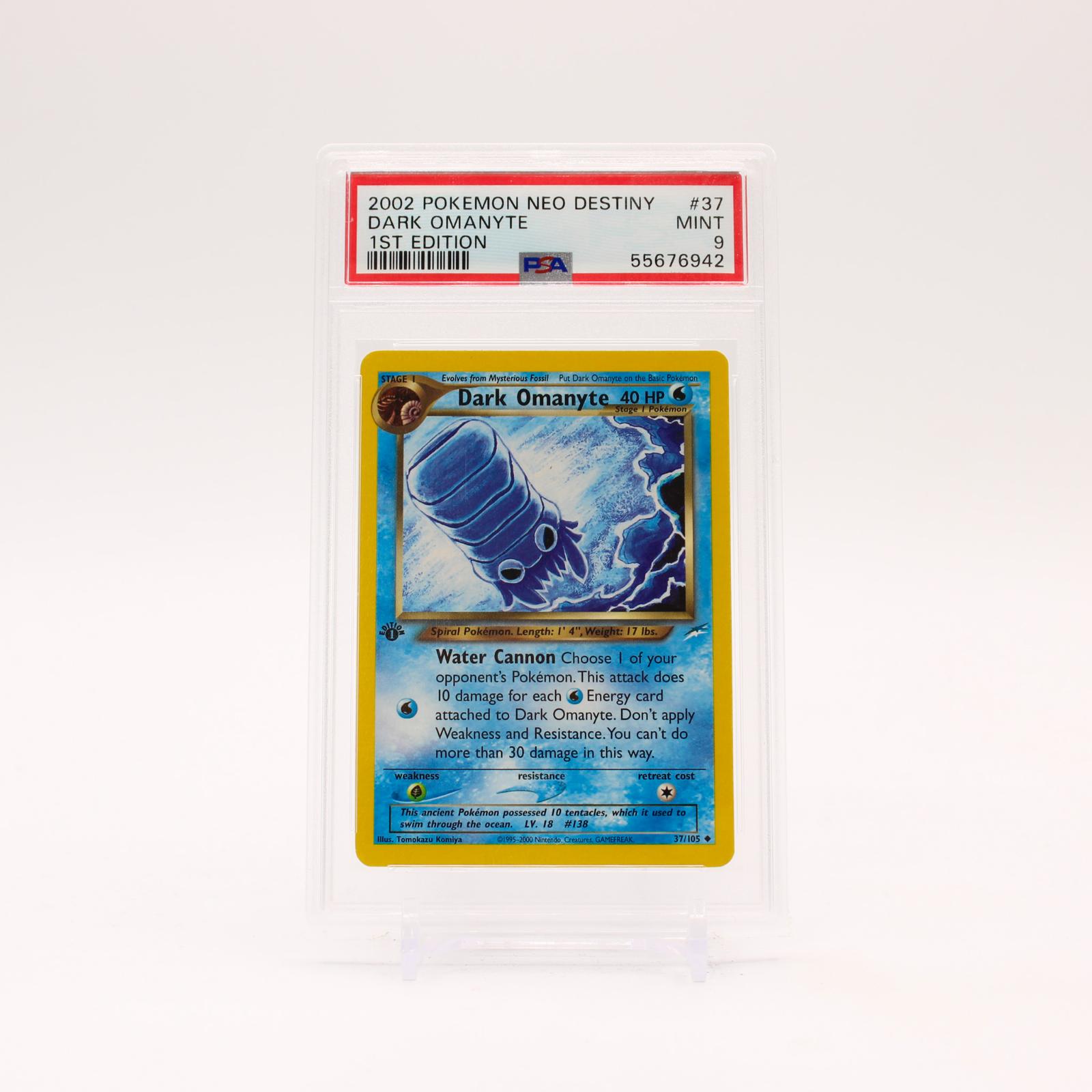 Dark Omanyte - 37/105 PSA 9 Neo Destiny 1st Edition Uncommon Pokemon - MINT