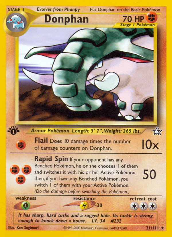 Donphan - 21/111 Neo Genesis Rare Unlimited Pokemon - NM