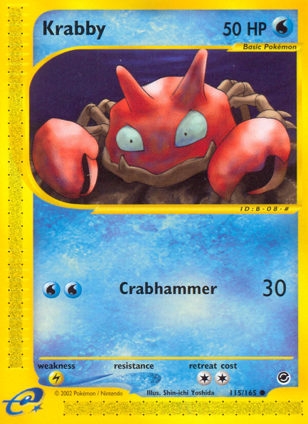 Krabby - 115/165 Expedition Base Set Common Pokemon - NM