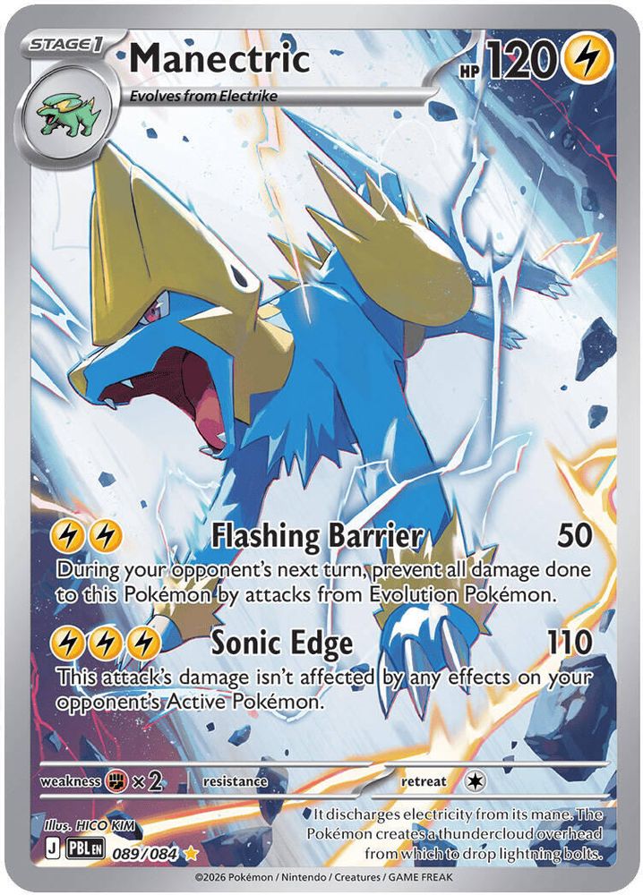 Manectric - 089/084 Pitch Black Illustration Rare Holo Pokemon - NM