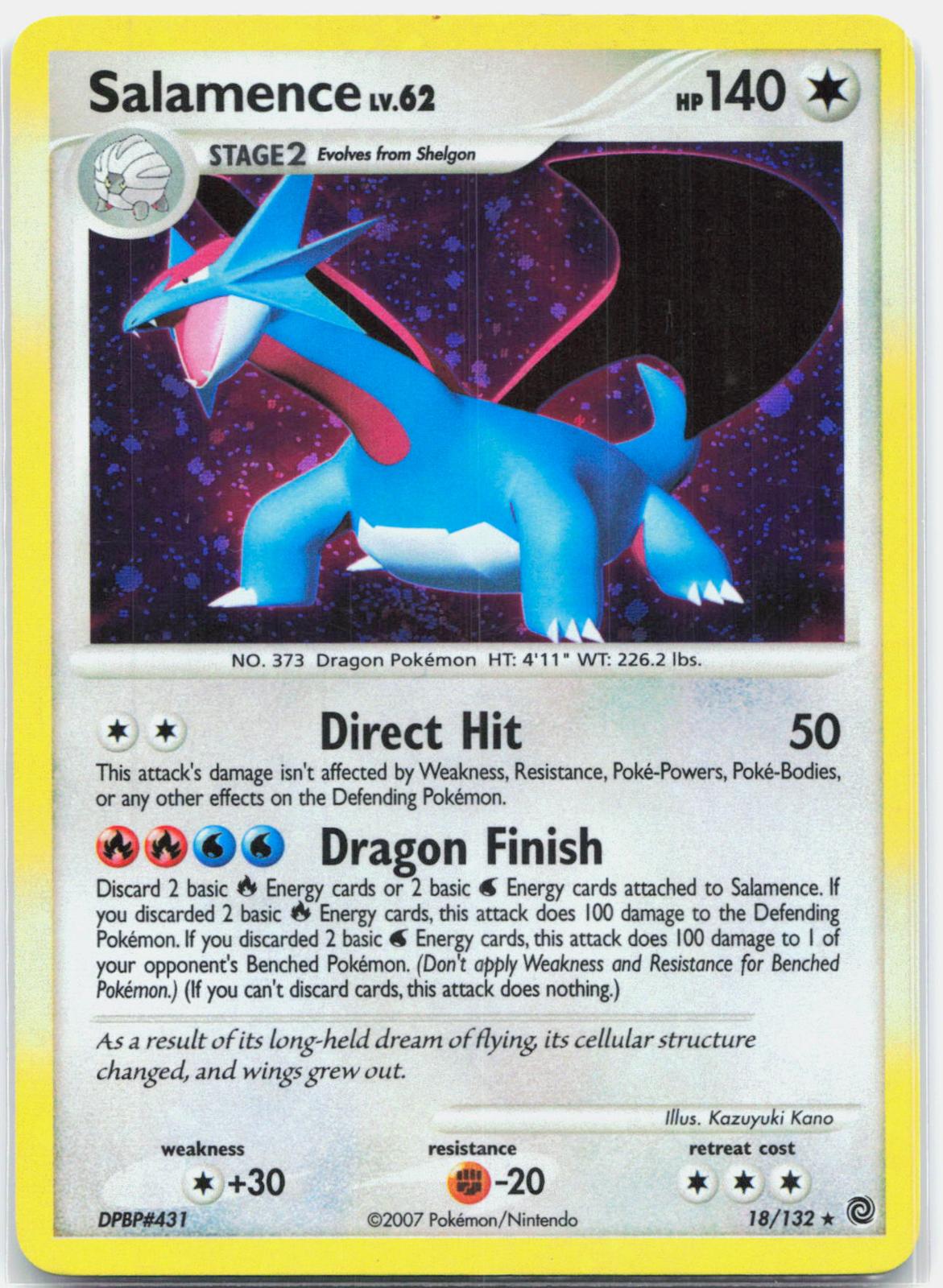 Salamence - 18/132 Secret Wonders Holo Rare HOLO BLEED ERROR SWIRL Pokemon - LP