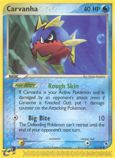 Carvanha - 51/109 Ruby & Sapphire Common Pokemon - NM