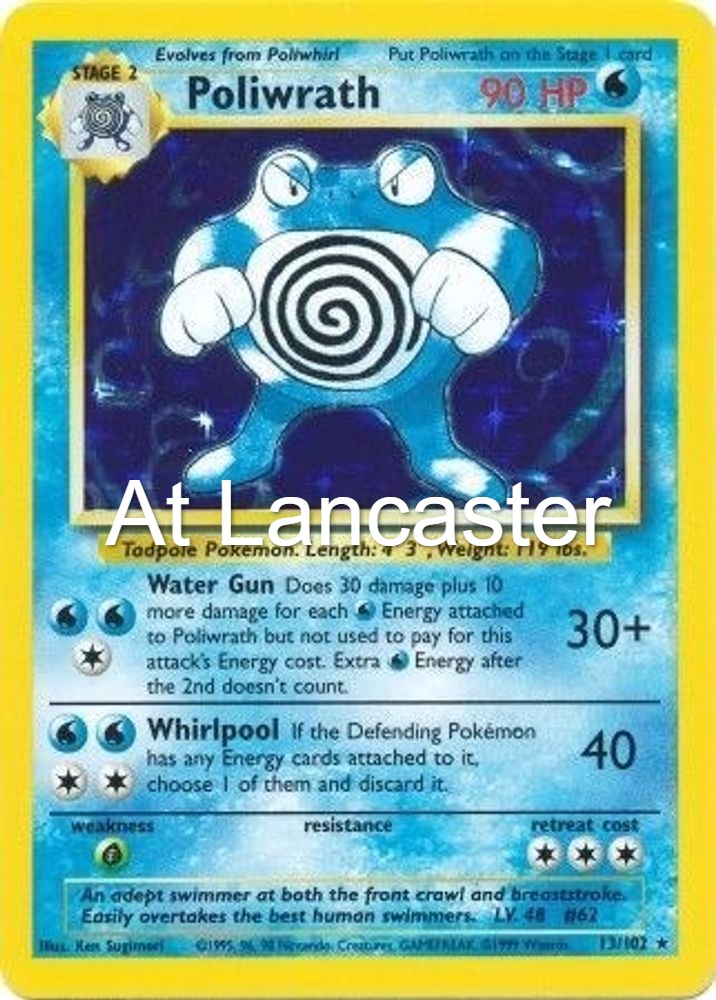 Poliwrath - 13/102 Base Set Unlimited Holo Rare Pokemon - LP (Lanc)