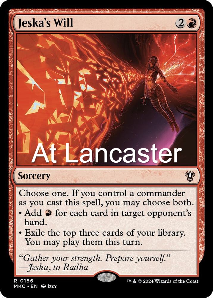Jeska's Will - 156 Commander: Murders at Karlov Manor Rare Magic: The Gathering - NM (Lanc)