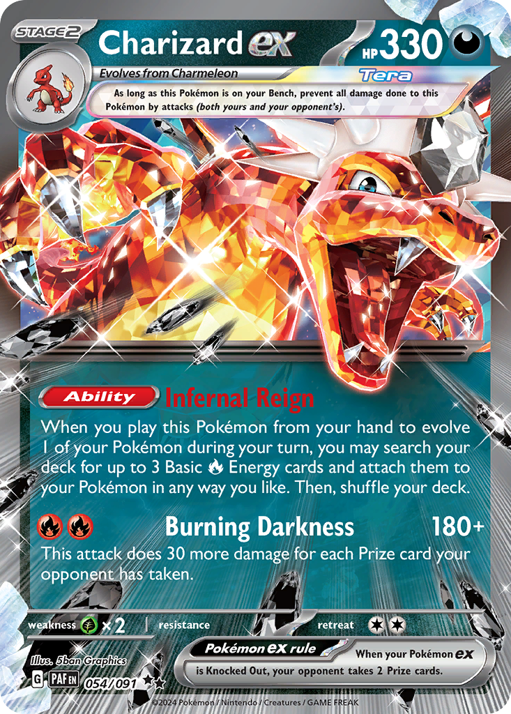Charizard ex - 054/091 Paldean Fates Double Rare Holo Pokemon - NM