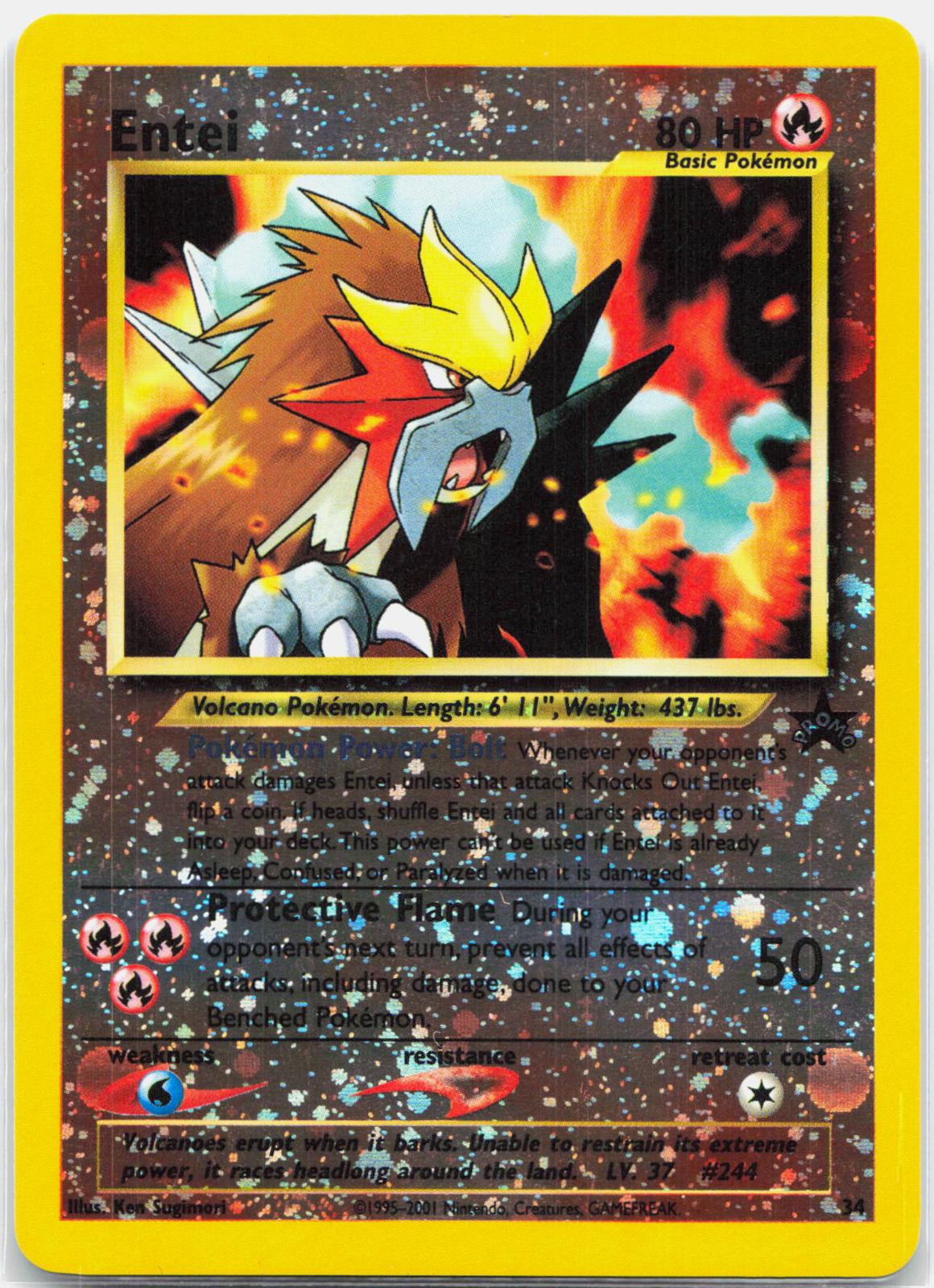 Entei - 34 Black Star Promo Reverse Holo Pokemon - NM/LP