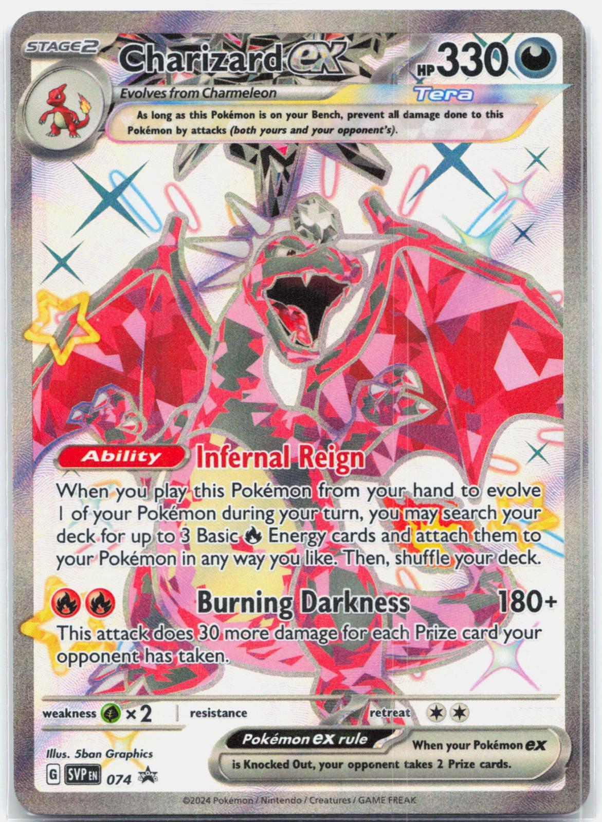 Charizard ex - SVP074 Scarlet & Violet Promo Shiny Full Art Pokemon - NM