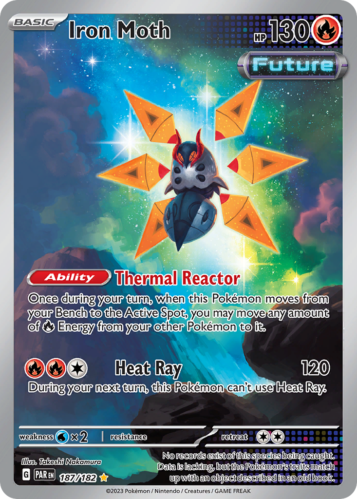 Iron Moth - 187/182 Paradox Rift Illustration Rare Holo Pokemon - NM