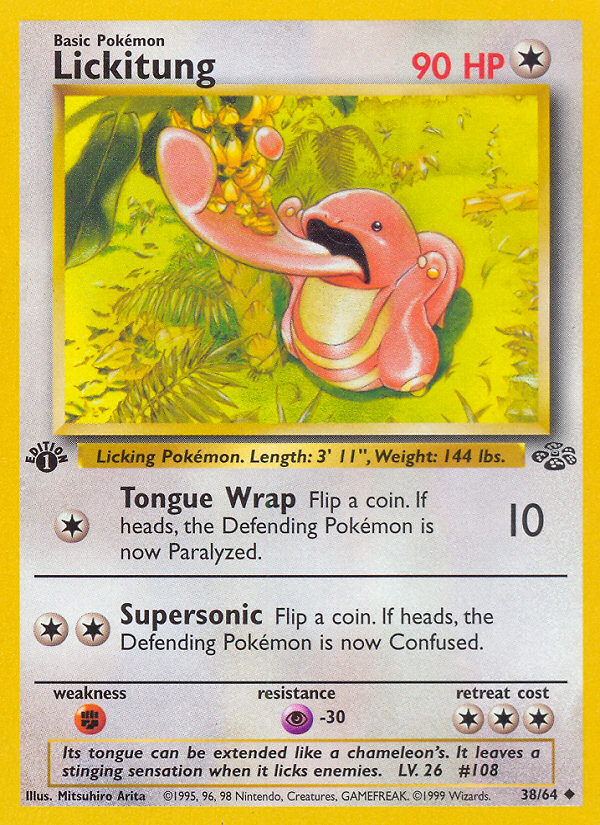 Lickitung - 38/64 Jungle Uncommon Unlimited Pokemon - NM