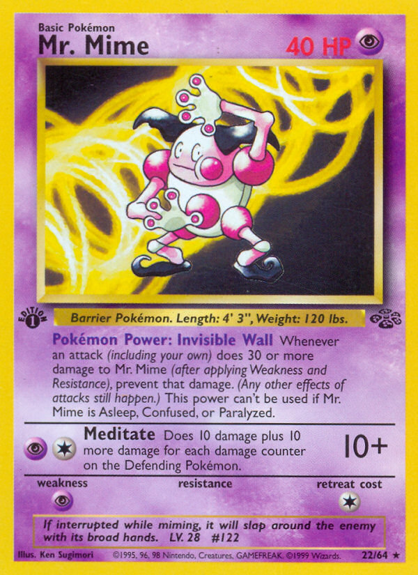 Mr. Mime - 22/64 Jungle Rare Unlimited Pokemon - NM