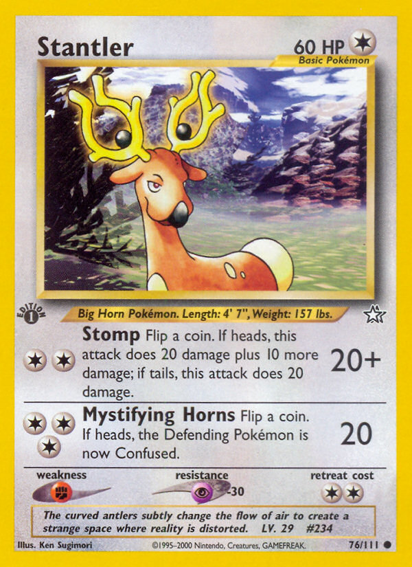 Stantler - 76/111 Neo Genesis Common Unlimited Pokemon - NM
