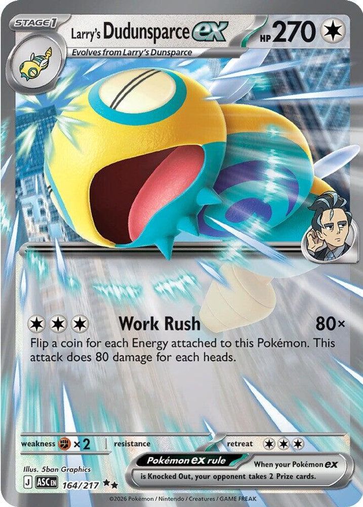 Larry's Dudunsparce ex - 164/217 Ascended Heroes Double Rare Holo Pokemon - NM