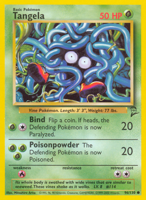 Tangela - 96/130 Base Set 2 Common Pokemon - NM
