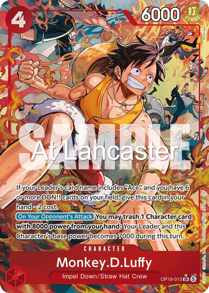 Monkey.D.Luffy (Alternate Art) - OP16-015 The Time of Battle Super Rare One Piece - NM (Lanc)