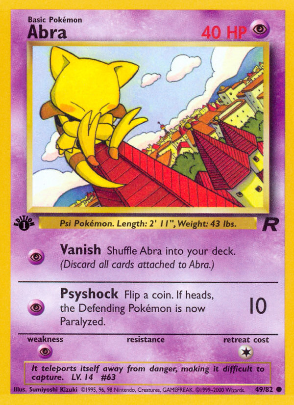 Abra - 49/82 Team Rocket Common Unlimited Pokemon - NM