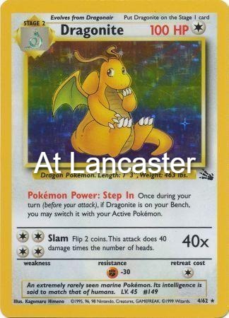 Dragonite - 4/62 Fossil Unlimited Holo Rare Pokemon - HP (Lanc)