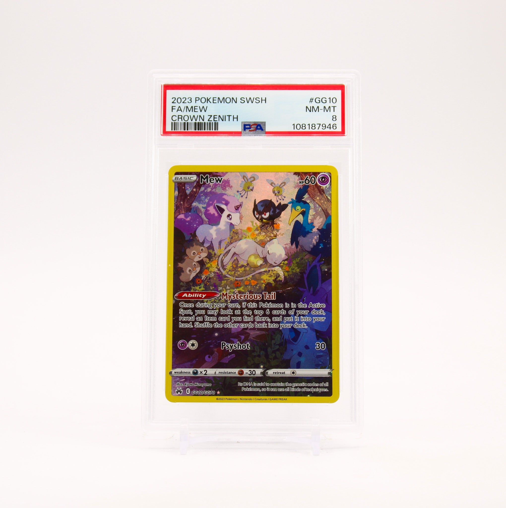 Mew - GG10/GG70 PSA 8 Crown Zenith Gallery Pokemon - NM/MINT