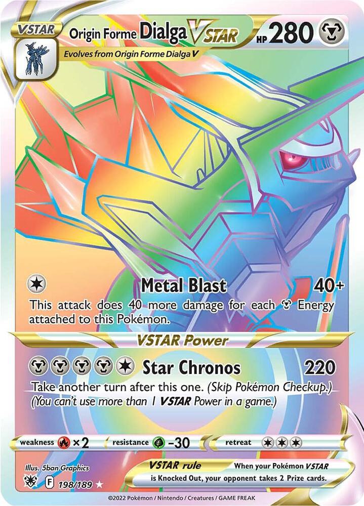 Origin Forme Dialga Vstar - 198/189 Astral Radiance Secret Rare Pokemon - NM/MINT