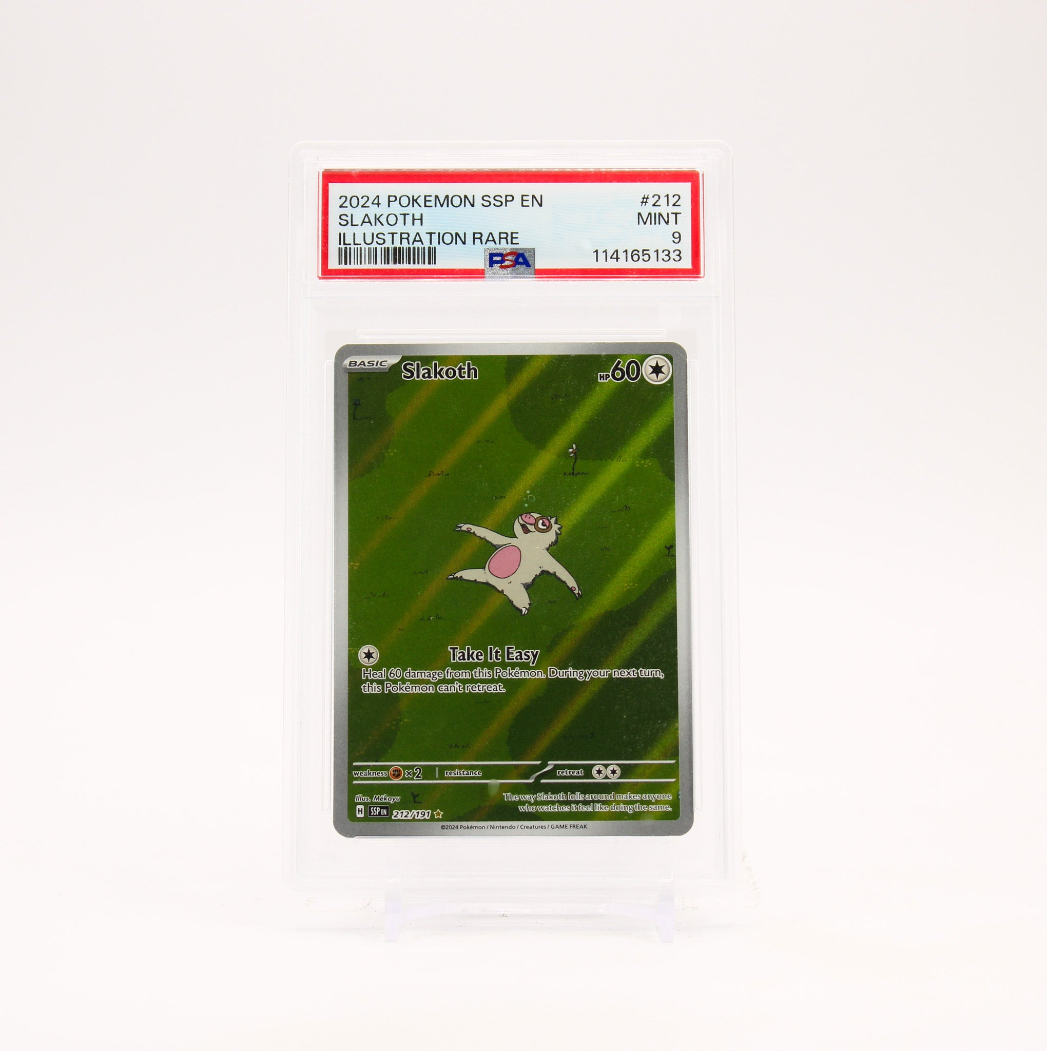 Slakoth - 212/191 PSA 9 Surging Sparks Illustration Rare Pokemon - MINT