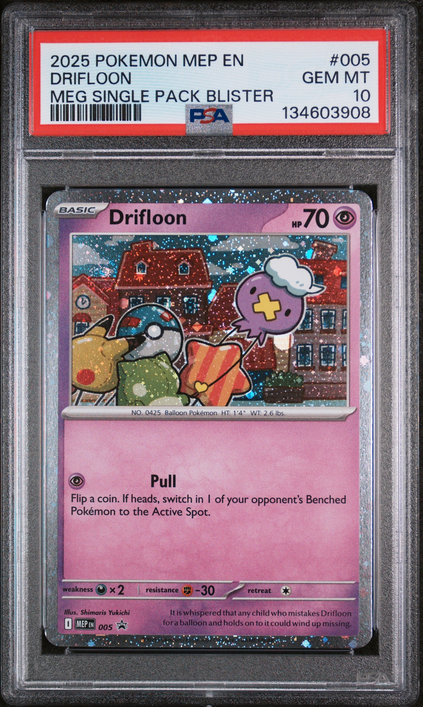 Drifloon - MEP005 PSA 10 Mega Evolution Blister Holo Promo Pokemon - GEM MINT