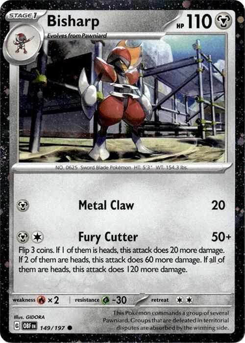 Bisharp - 149/197 Obsidian Flames Cosmos Holo Promo Pokemon - NM