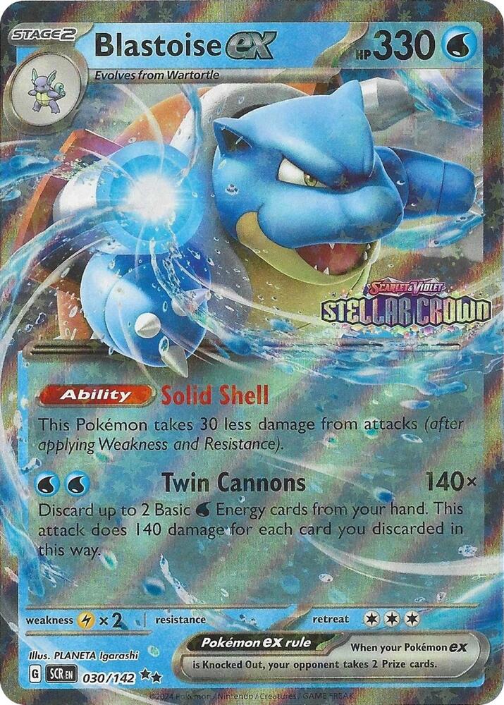 Blastoise ex - 030/142 Stellar Crown Stamped PROMO Pokemon - NM/MINT