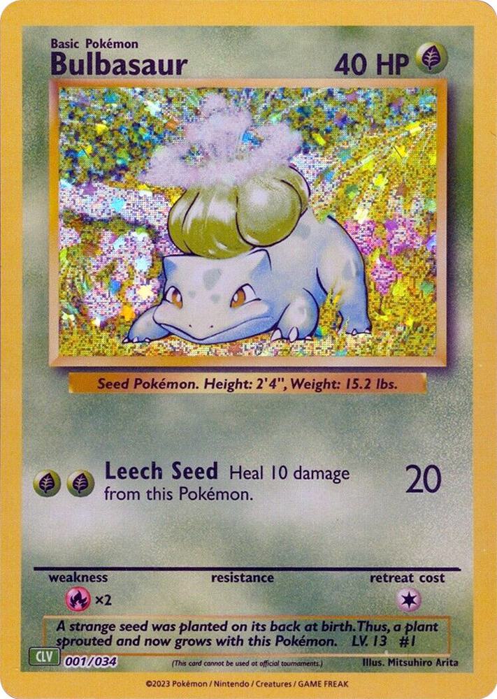 Bulbasaur - 001/034 CLV TCG Classic Pokemon - NM/MINT