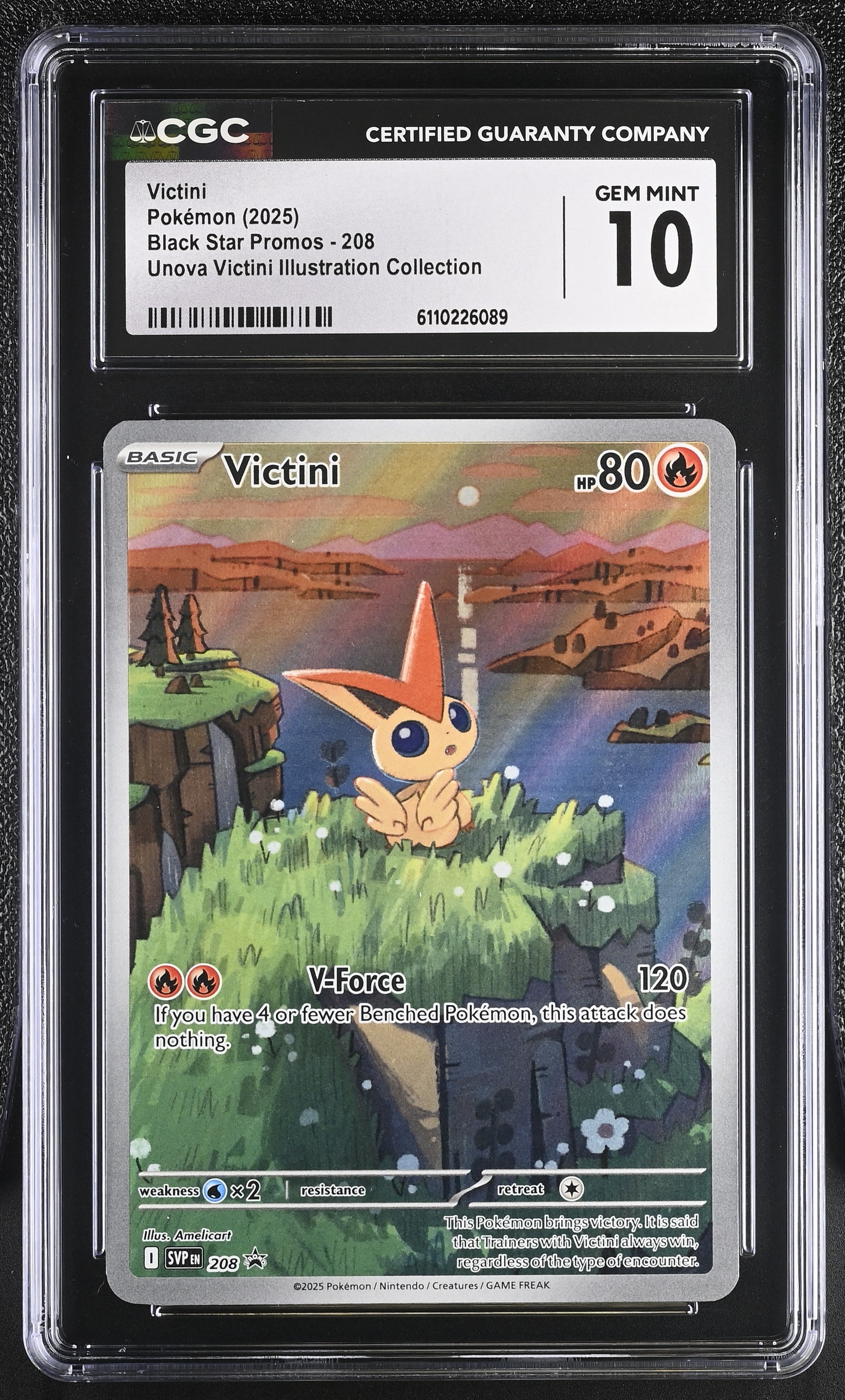 Victini - SVP208 CGC 10 Black Star Promo Illustration Pokemon - Gem Mint