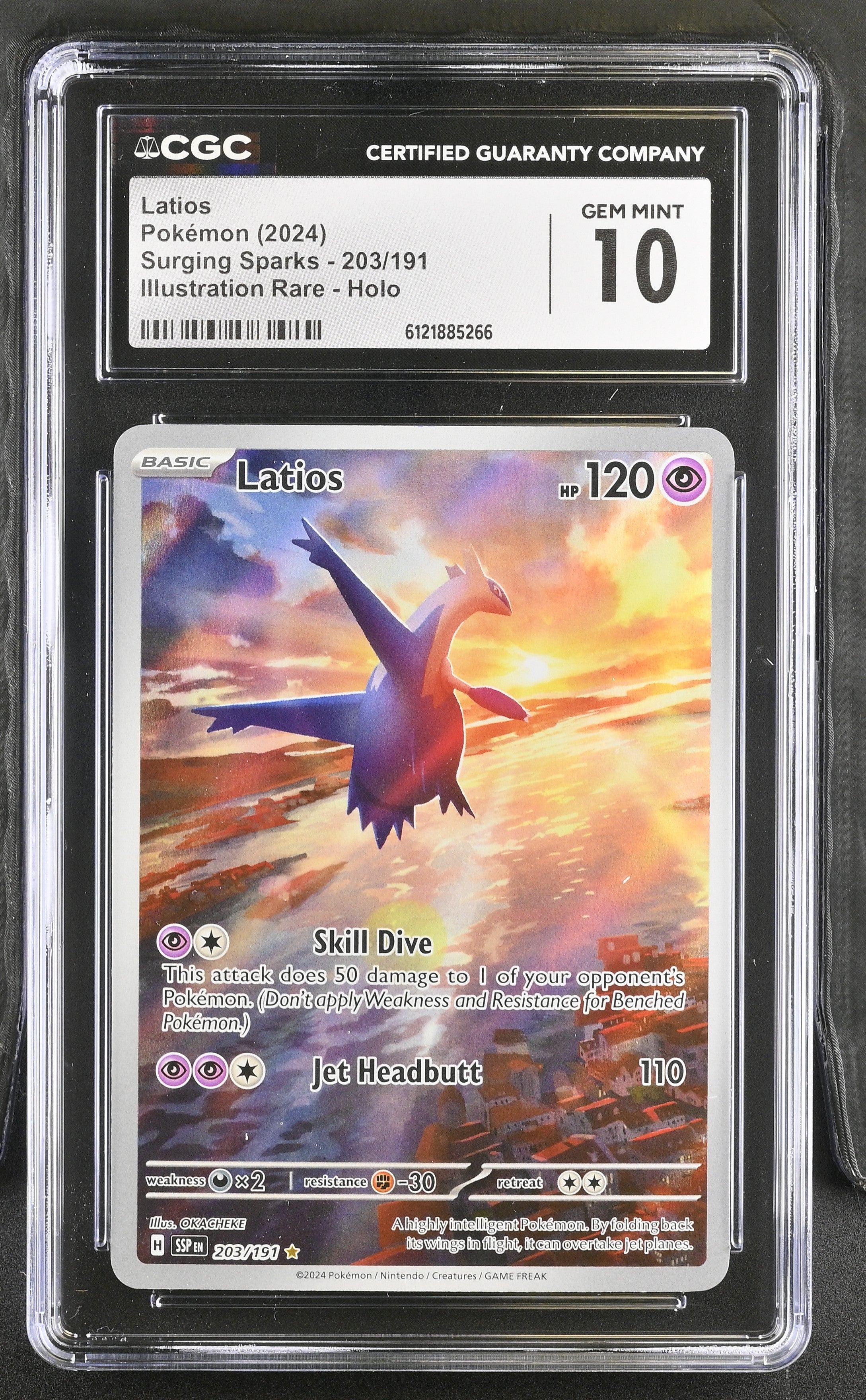 Latios - 203/191 CGC 10 Surging Sparks Illustration Rare Pokemon - GEM MINT