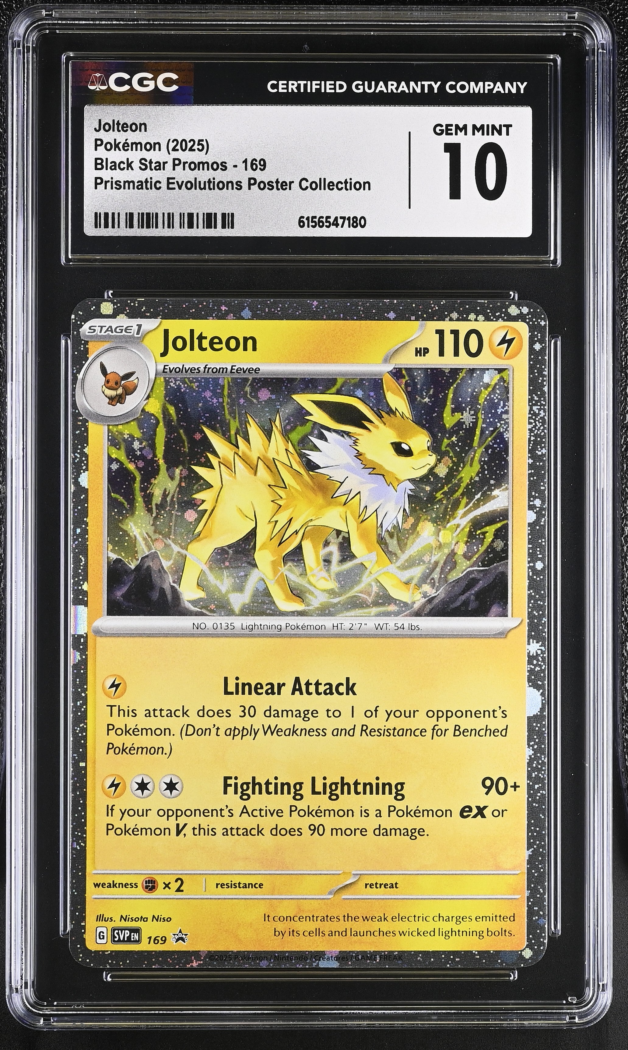 Jolteon - SVP169 CGC 10 Scarlet & Violet Cosmos Holo Promo Pokemon - GEM MINT