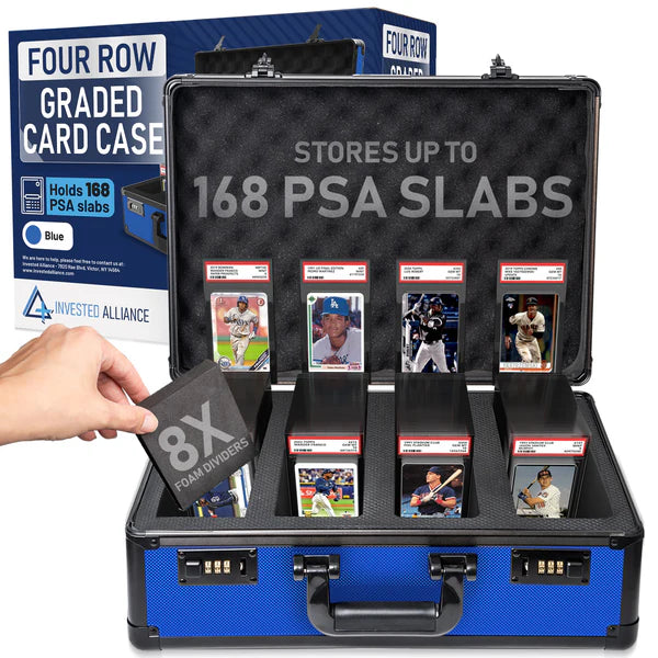 Premium Graded Card Case - Invested Alliance TSA Lock - Blue