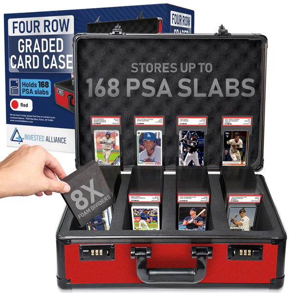Premium Graded Card Case - Invested Alliance TSA Lock - Red