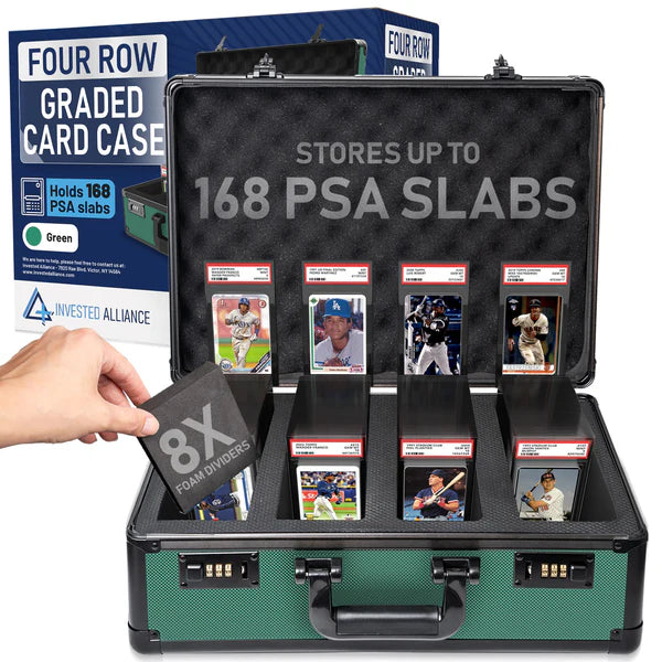 Premium Graded Card Case - Invested Alliance TSA Lock - Green