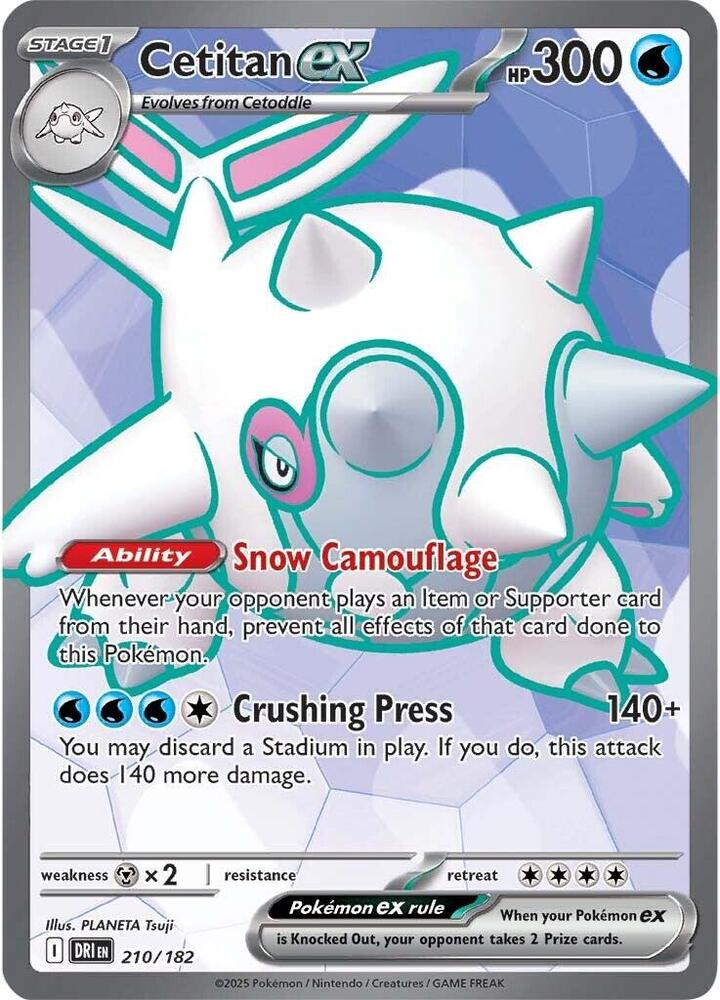 Cetitan ex - 210/182 Destined Rivals Full Art Pokemon - NM/MINT