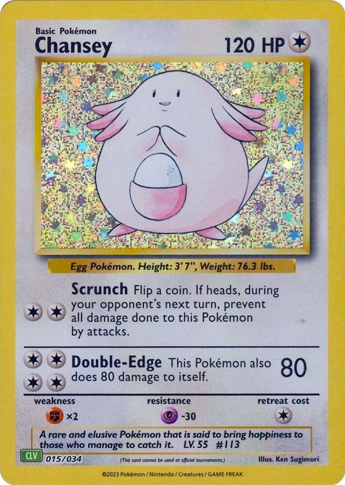 Chansey - 015/034 CLV TCG Classic Pokemon - NM/MINT