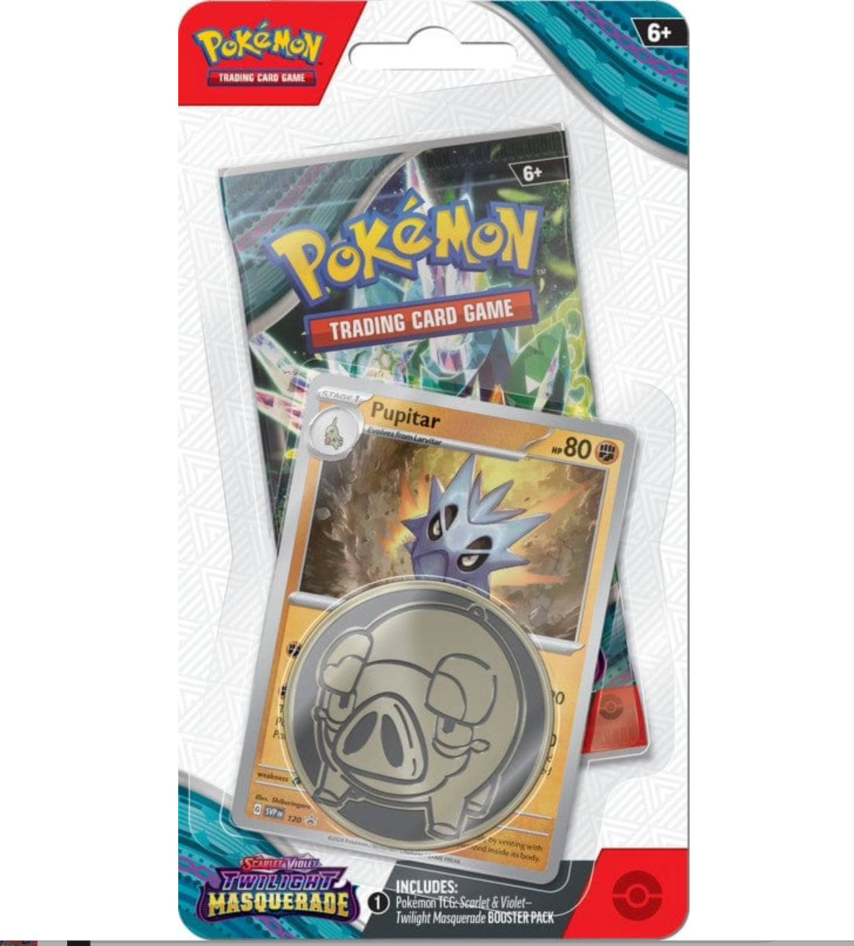 Pokemon Booster Pack Checklane Blister Promo - Scarlet & Violet: Twilight Masquerade - Pupitar