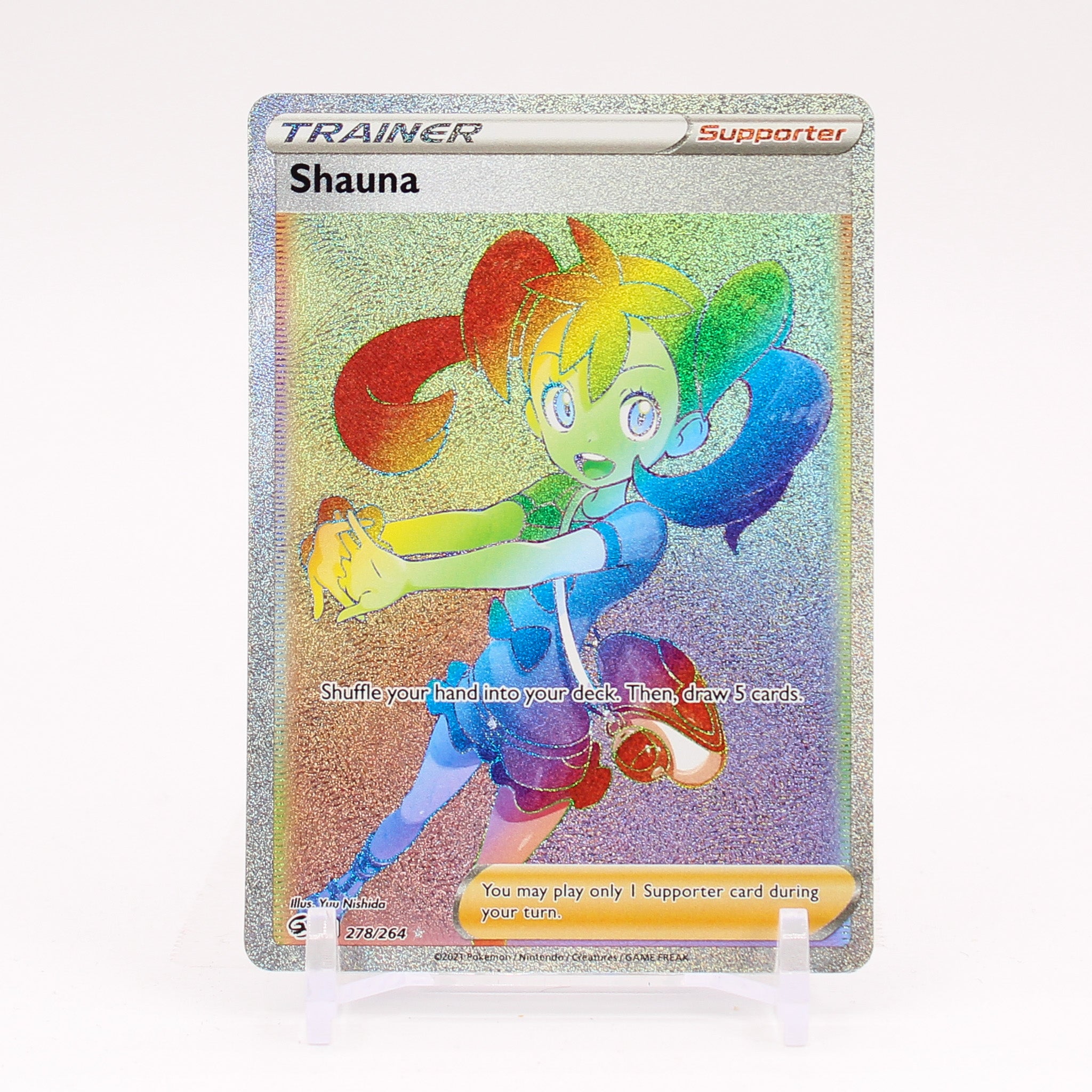 Shauna - 278/264 Fusion Strike SECRET RARE RAINBOW Trainer - NM/MINT