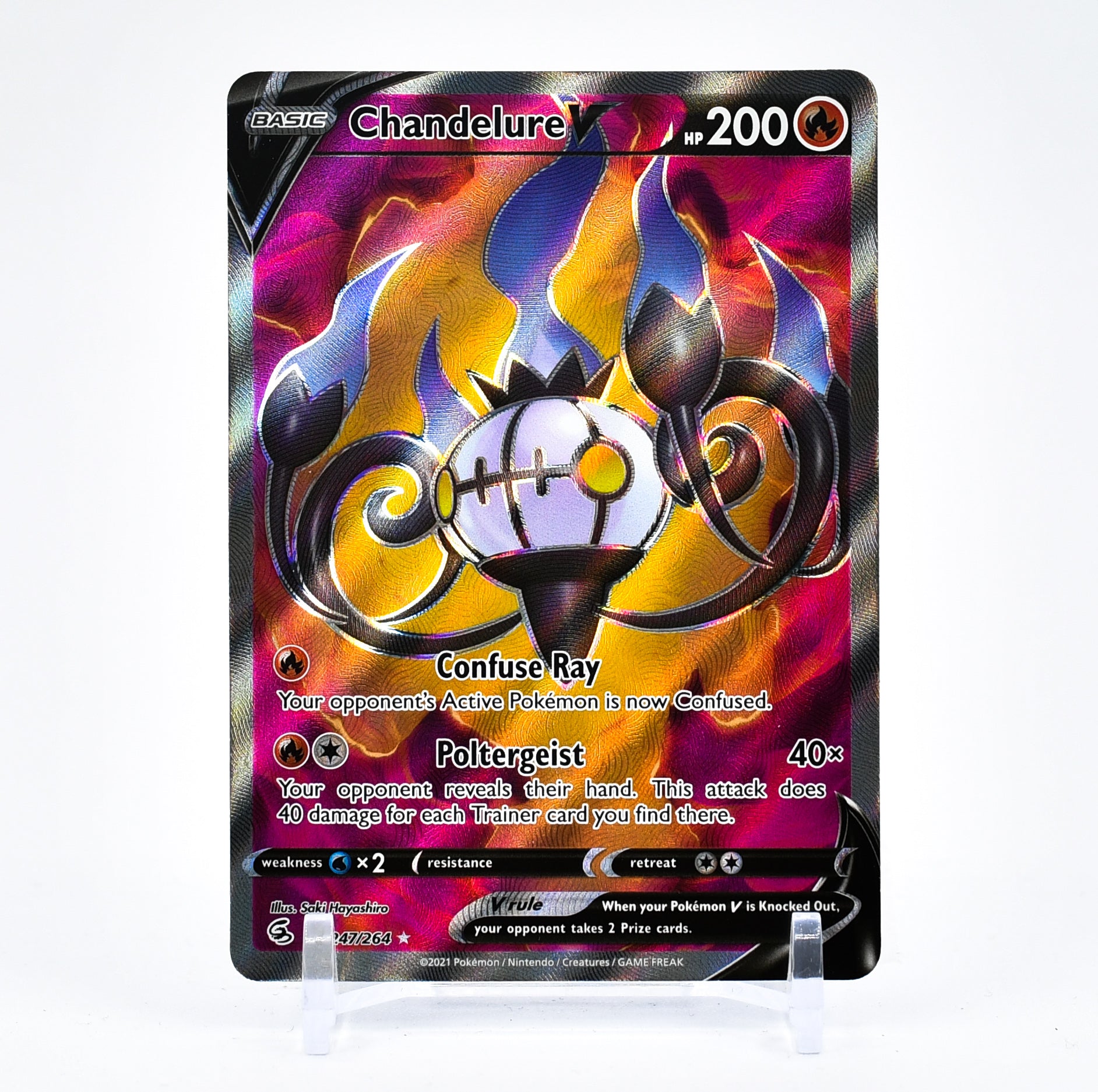 Chandelure V - 247/264 Fusion Strike Full Art Pokemon - NM/MINT