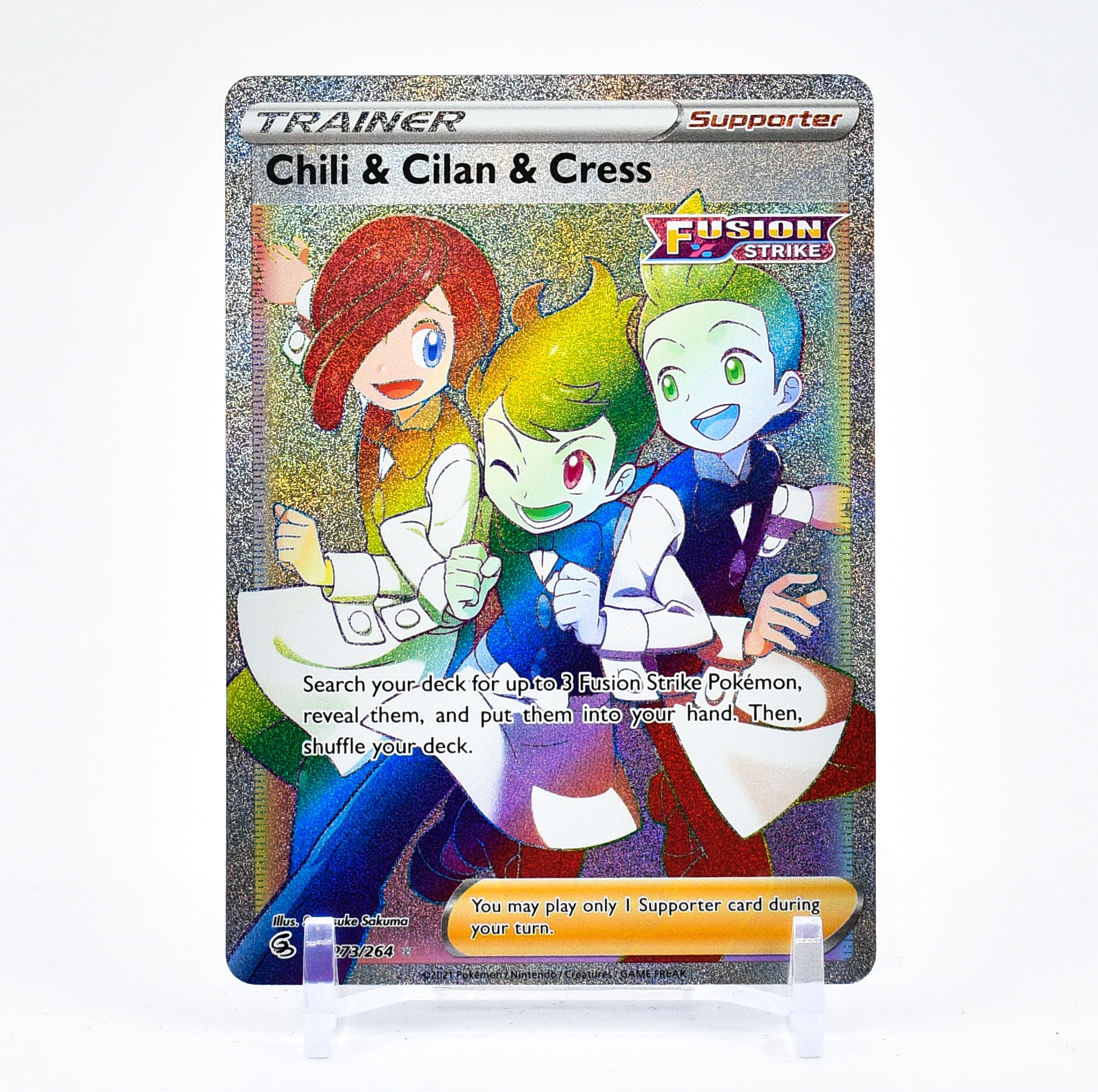 Chili & Cilan & Cress - 273/264 Fusion Strike Rainbow Trainer - NM/MINT
