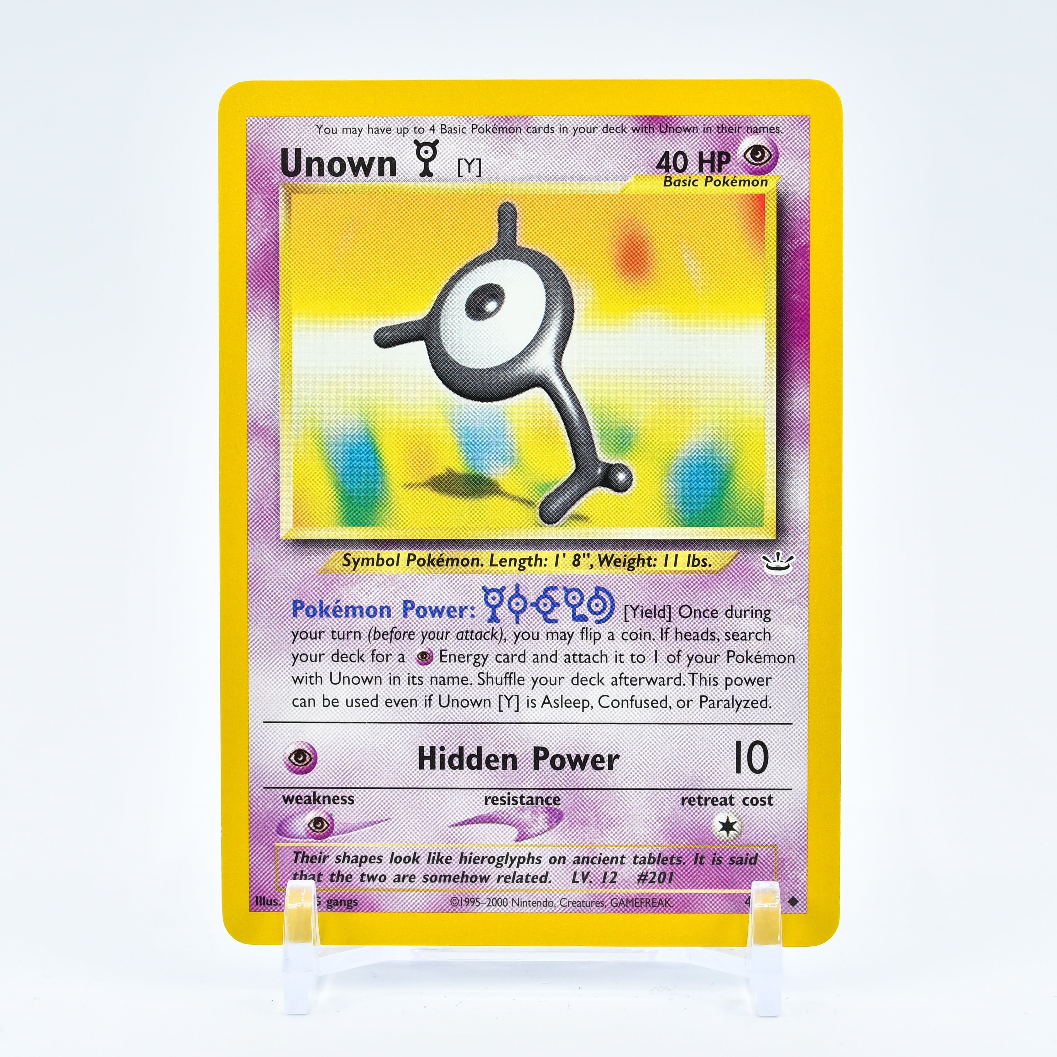 Unown Y - 40/64 Neo Revelation Unlimited Uncommon Pokemon - NM