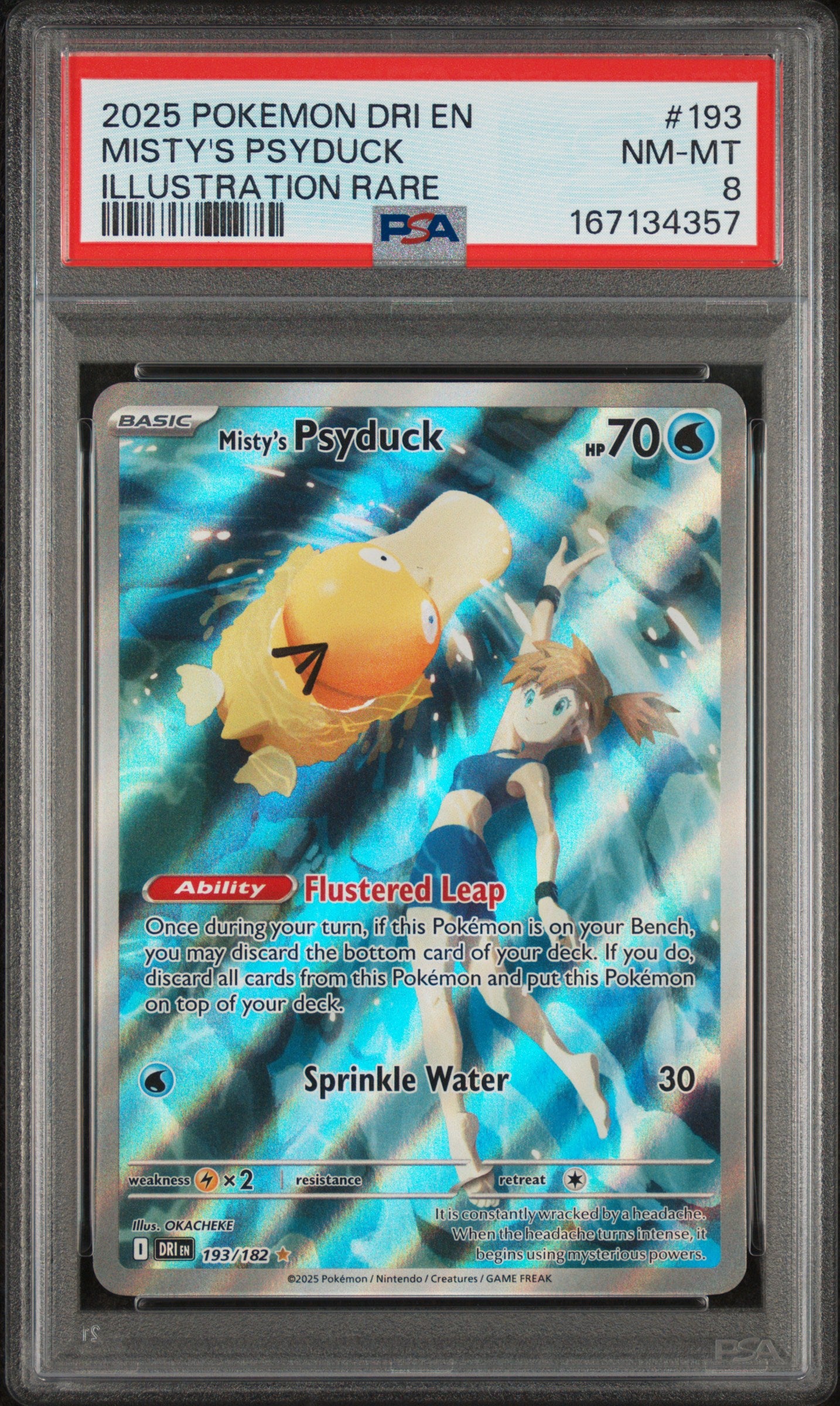 Misty's Psyduck - 193/182 PSA 8 Destined Rivals Illustration Rare Pokemon - NM/MINT