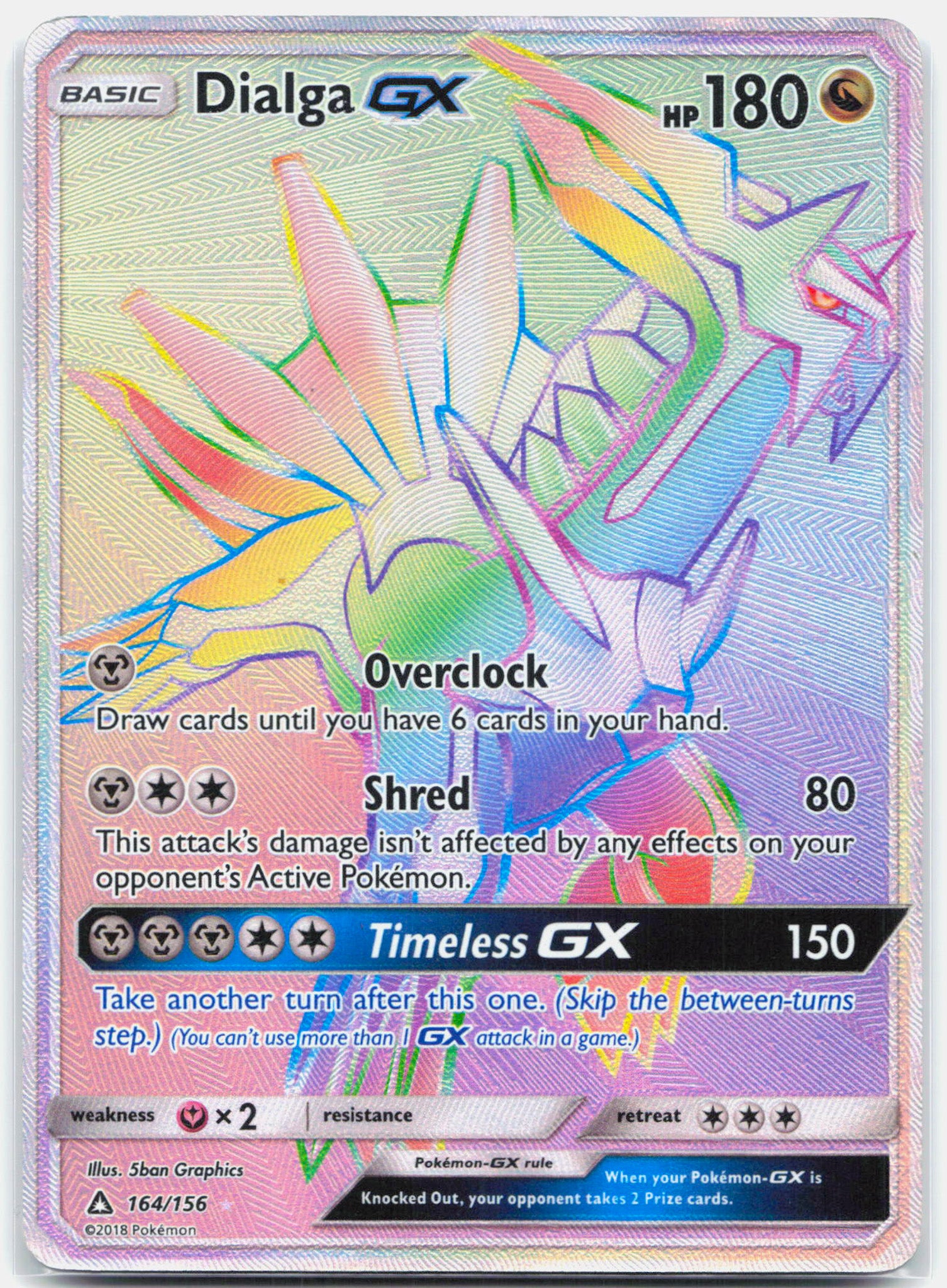 Dialga GX - 164/156 Ultra Prism Rainbow Pokemon - MP