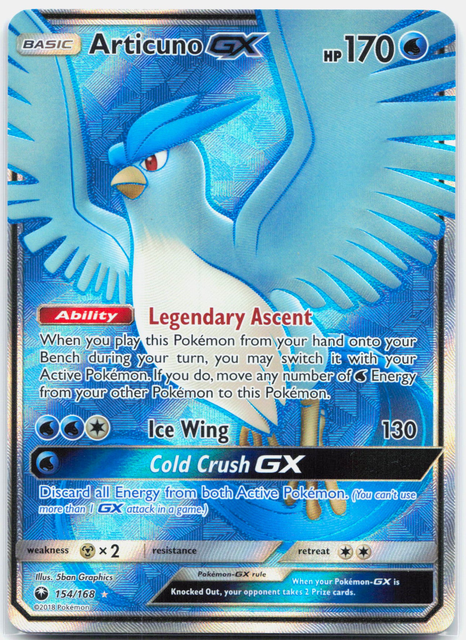 Articuno GX - 154/168 Celestial Storm Full Art Pokemon - NM/LP
