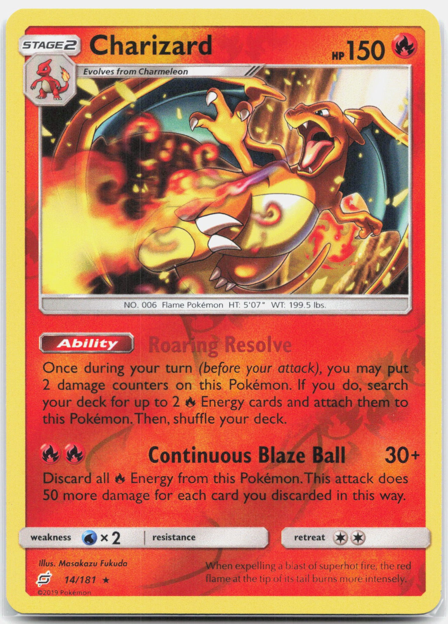Charizard - 14/181 Team Up Reverse Holo Rare Pokemon - NM/LP