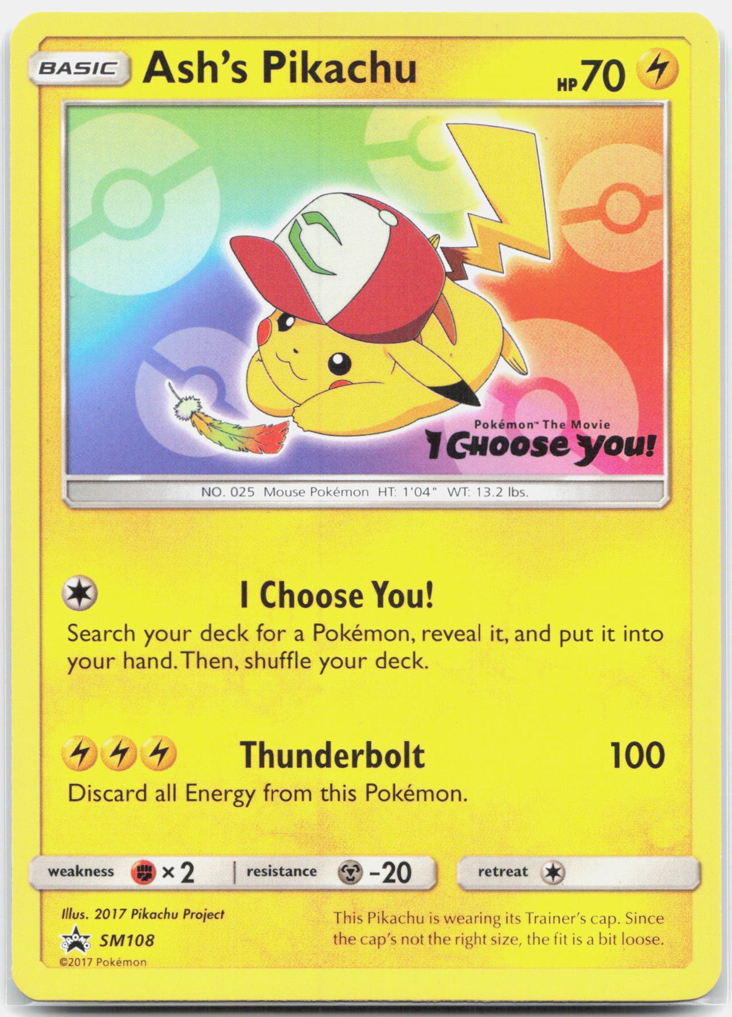 Ash's Pikachu - SM108 Black Star Promo Pokemon - LP