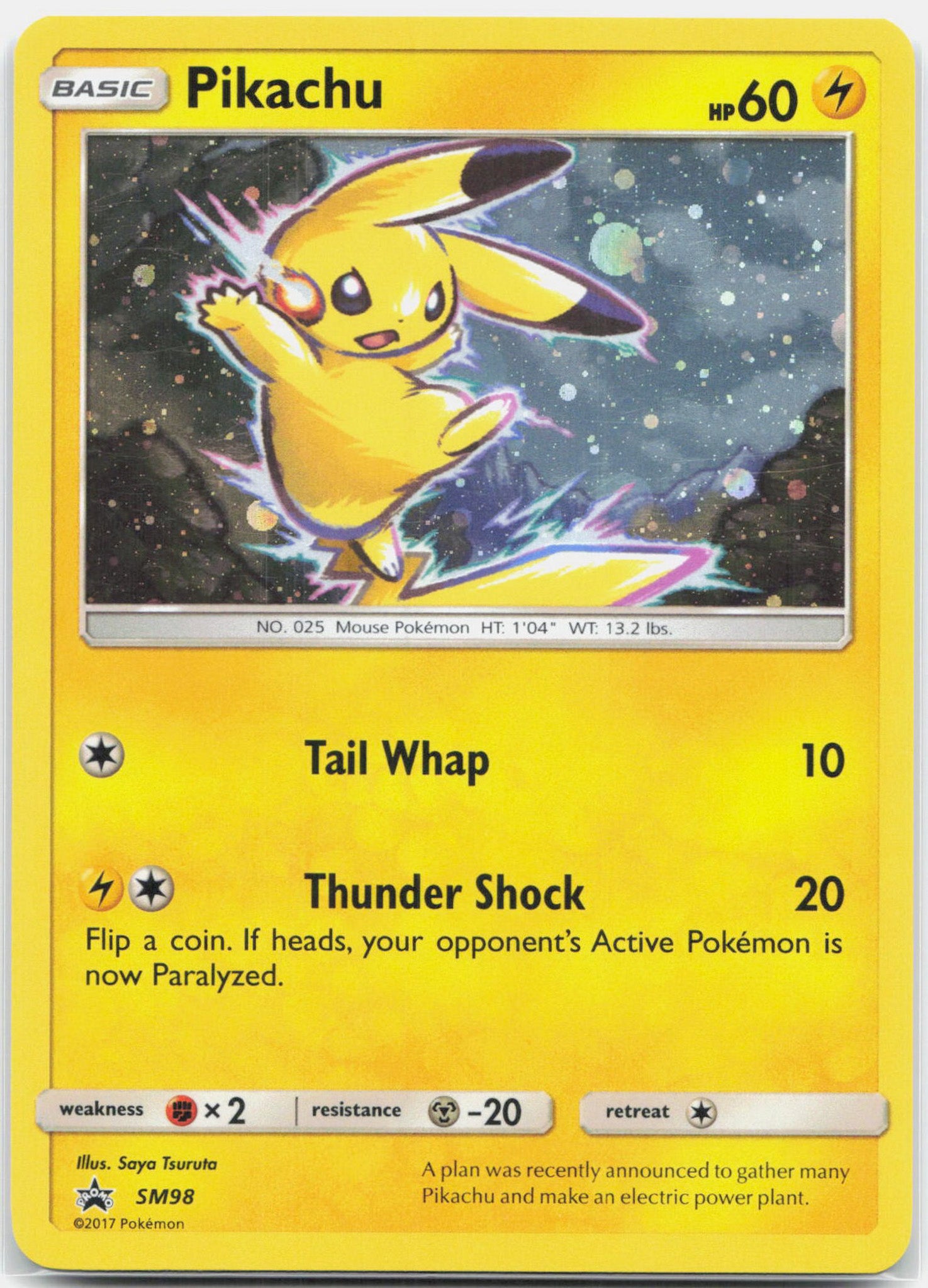 Pikachu - SM98 Black Star Promo Holo Pokemon - LP