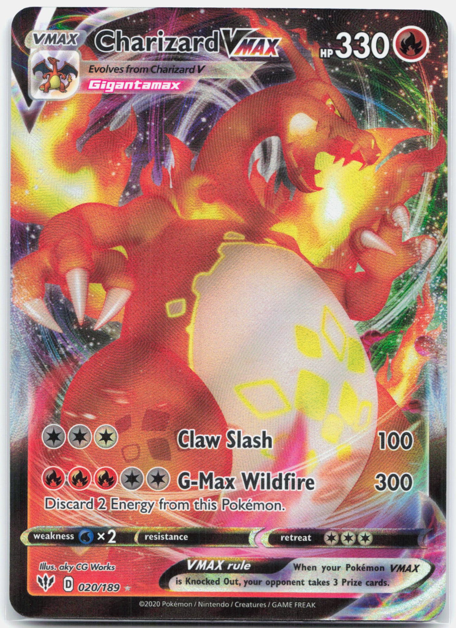 Charizard Vmax - 020/189 Darkness Ablaze Ultra Rare Pokemon - NM/MINT