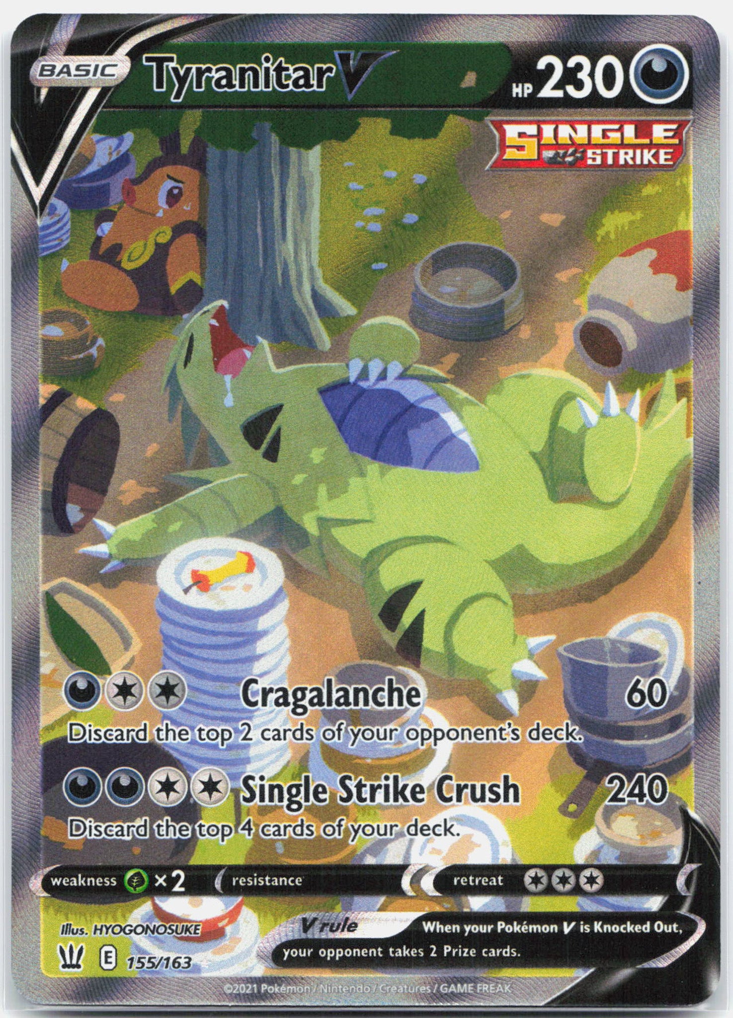 Tyranitar V - 155/163 Battle Styles Alternate Art Pokemon - NM/MINT