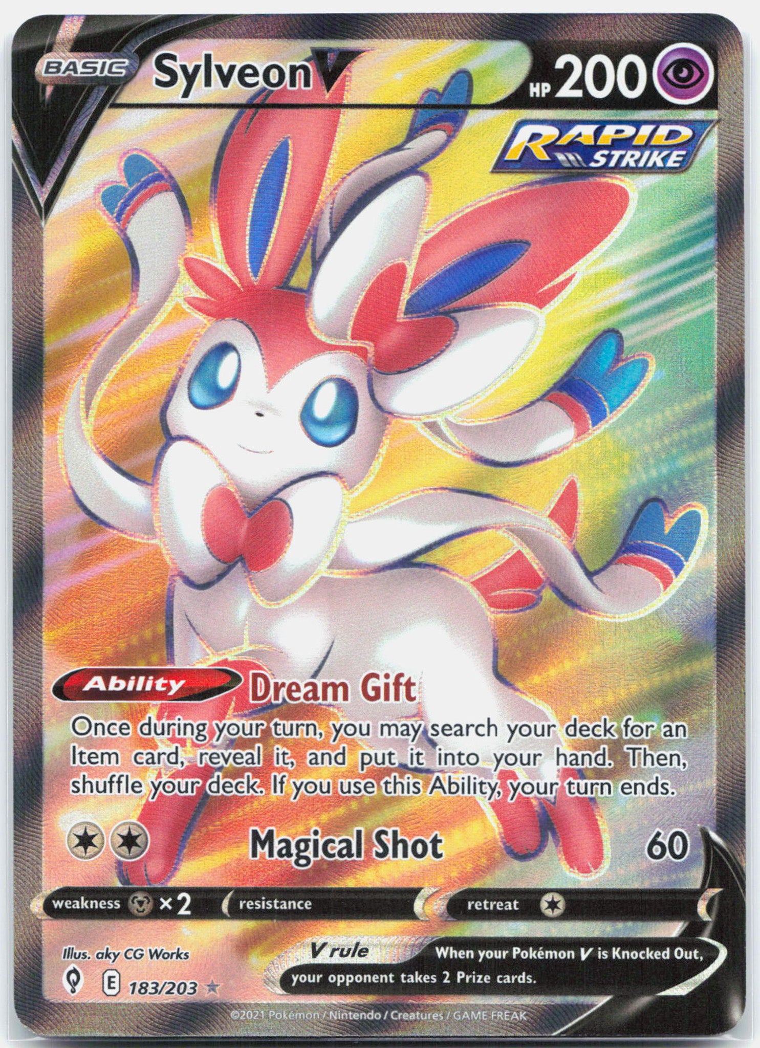 Sylveon V - 183/203 Evolving Skies Full Art Pokemon - NM/MINT